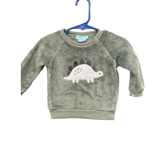 5/$15 Green Fuzzy Dinosaur Sweater - Pekkle - 9mo - Picture 1 of 3